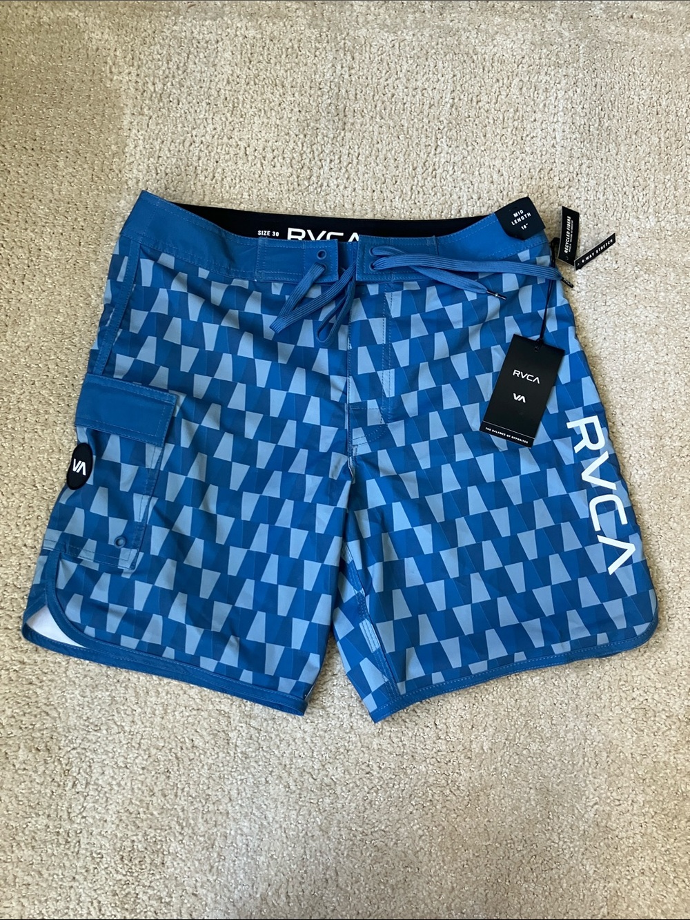 RVCA Blue Geometric Board Shorts